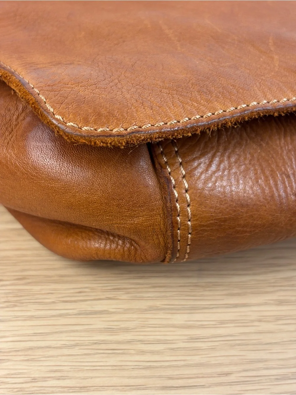 Marta Ponti Oslo Cognac Leather Messanger Shoulder Bag LIKE NEW!